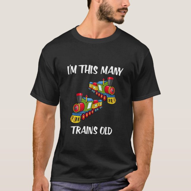 Kids I'm This Many Trains Old Boy 2nd Birthday Tra T-Shirt (Front)