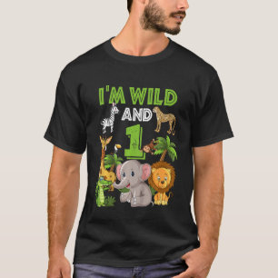 Kids I'm Wild And 1 Zoo Theme Birthday Safari Jung T-Shirt