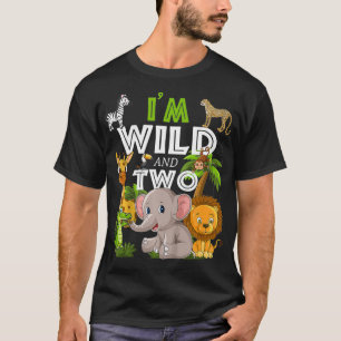 Kids I'm Wild and One Zoo Theme Birthday Safari Ju T-Shirt