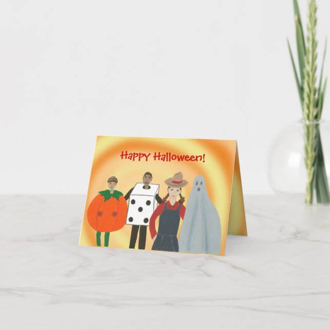 Kids in Costumes, Happy Halloween Cards (Front)