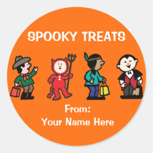 Kid's in Halloween Costume Classic Round Sticker
