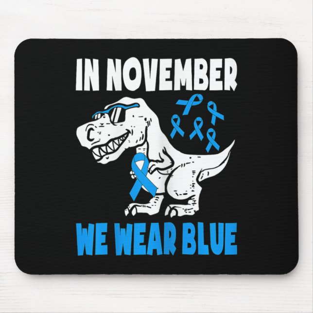 Kids In November We Wear Blue Diabetes Awareness T Mouse Mat (Front)