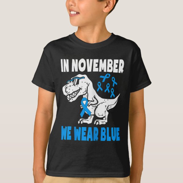 Kids In November We Wear Blue Diabetes Awareness T T-Shirt (Front)