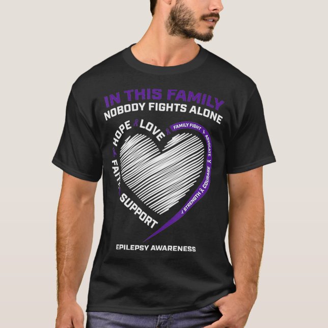 Kids In This Family Nobody Fights Alone Epilepsy T-Shirt (Front)