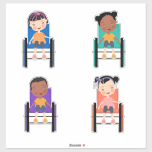 Kids in Wheelchair Stickers 3