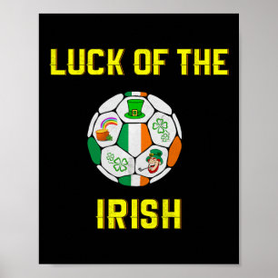 Kids Irish Flag Ireland Soccer Byll Art Poster