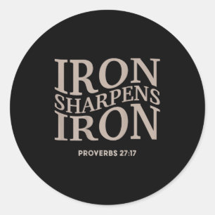 Kids Iron Sharpens Iron Youth Christian Jesus Wome Classic Round Sticker