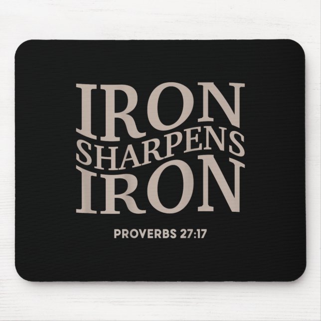 Kids Iron Sharpens Iron Youth Christian Jesus Wome Mouse Mat (Front)