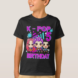 Kids It's My 5th Birthday Cute Chibi Kpop Funn T-Shirt