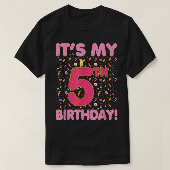 Kids It`s my 5th Birthday Candy Bonbons 5 Years ol T-Shirt (Design Front)