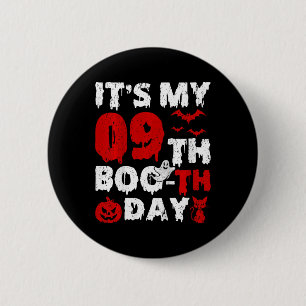 Kids It’s My 9th Boo-th Day Scary 9th Birthday Hal 6 Cm Round Badge