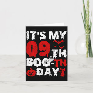 Kids It’s My 9th Boo-th Day Scary 9th Birthday Hal Card