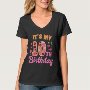 Kids It's My 10rd Birthday Sweet Doughnut Happy 10 T-Shirt