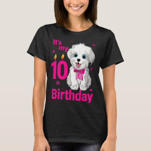 Kids It's My 10Th Birthday Dog  10 Years Old Puppy T-Shirt