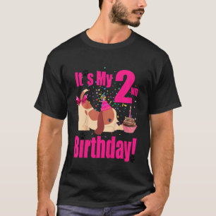 Kids It's My 2nd Birthday Dog Theme 2 Years Old P T-Shirt