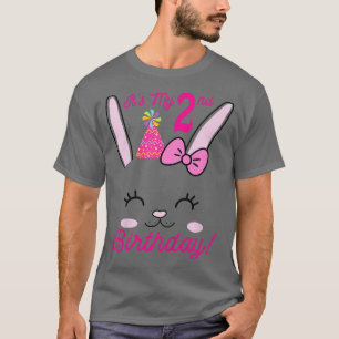 Kids Its My 2nd Birthday Girl Bunny Rabbit theme P T-Shirt