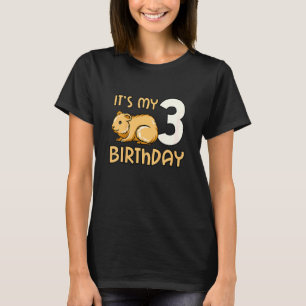 Kids It's My 3 Birthday Hamster 3rd Birthday Party T-Shirt