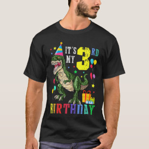 Kids It's My 3rd Birthday Boy 3 Year Old T Rex Din T-Shirt