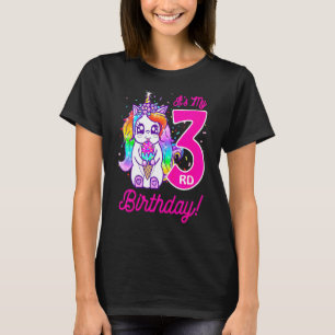Kids Its My 3rd Birthday Ice Cream Rainbow Unicorn T-Shirt