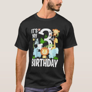 Kids Its My 3rd Birthday Jungle Zoo Theme Safari J T-Shirt
