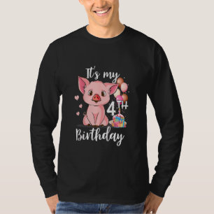 Kids It's My 4th Birthday Cute Pigs For Girl T-Shirt