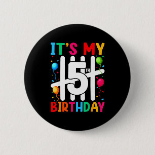 Kids It's My 5th Birthday 5 Five Birthday Boys Gir 6 Cm Round Badge