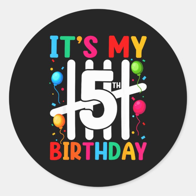 Kids It's My 5th Birthday 5 Five Birthday Boys Gir Classic Round Sticker (Front)
