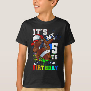 Kids Its My 5th Birthday 5 Year Old Dabbing Footba T-Shirt
