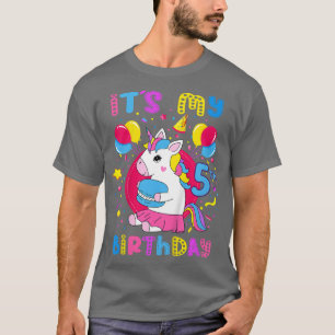 Kids Its my 5th birthday 5 year old girl with Unic T-Shirt