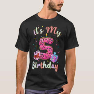 Kids It's My 5th Birthday 5 Years Old Doughnut Ca T-Shirt