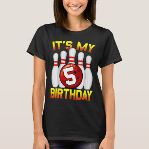 Kids It's My 5th Birthday Bowling 5 Years Old Birt T-Shirt