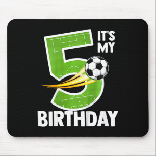 Kids It's My 5th Birthday Boy Soccer Ll 5 Year Old Mouse Mat