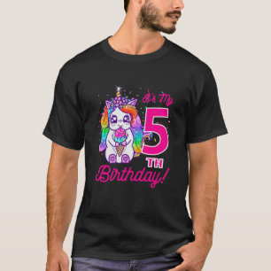 Kids It's My 5Th Birthday Ice Cream Rainbow Unicor T-Shirt