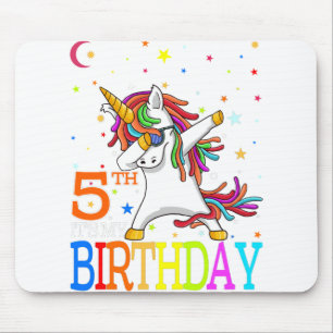 Kids It's My 5th Birthday Unicorn 5 Year Old Girls Mouse Mat