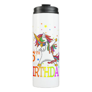 Kids It's My 5th Birthday Unicorn 5 Year Old Girls Thermal Tumbler