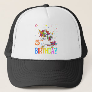 Kids It's My 5th Birthday Unicorn 5 Year Old Girls Trucker Hat