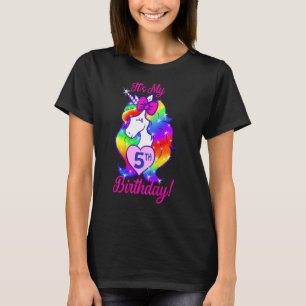 Kids Its My 5th Birthday Unicorn Party Themed Todd T-Shirt