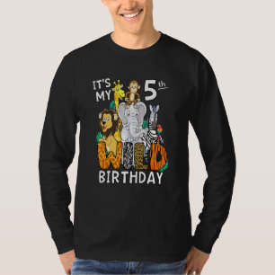 Kids It's My 5th Wild Birthday Five Year Old Birth T-Shirt