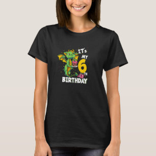 Kids Its My 6th Birthday 6 Year Old Dragon Birthda T-Shirt