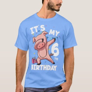 Kids Its My 6th Birthday 6 Year Old Pig Birthday P T-Shirt