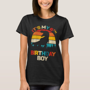 Kids It's My 6th Birthday Boys Dinosaur Six Year O T-Shirt