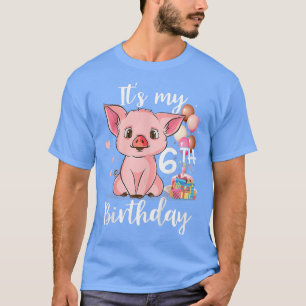 Kids It's My 6th Birthday - Cute Pigs Lovers Gift T-Shirt
