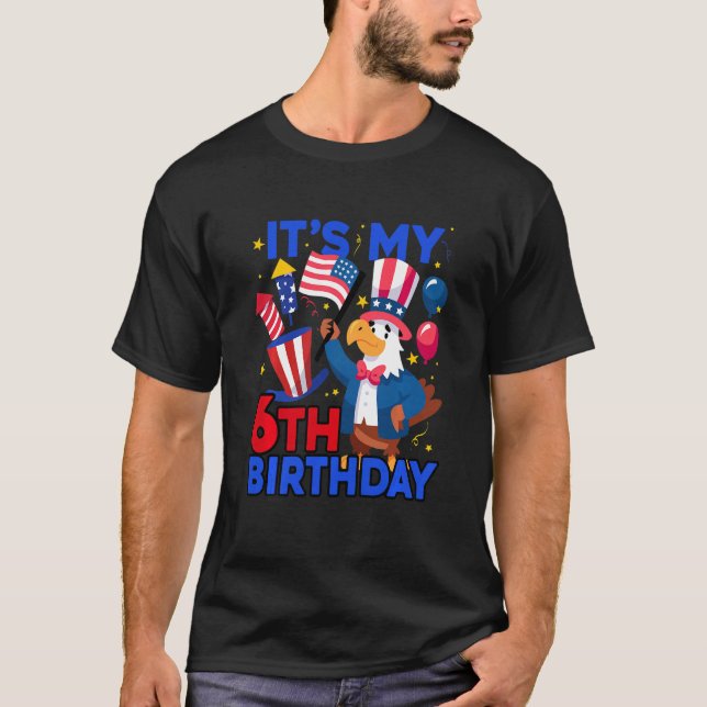 Kids It's My 6th Birthday Firecracker Kid 4th of J T-Shirt (Front)