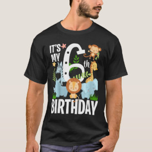 Kids Its My 6th Birthday Jungle Zoo Theme Safari J T-Shirt