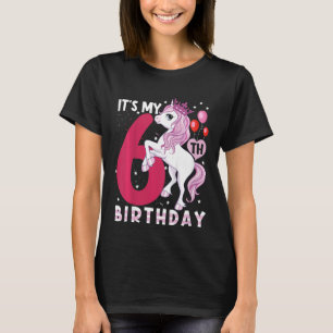 Kids It's My 6th Birthday Unicorn Kid 6 Years Old T-Shirt