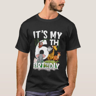 Kids It's My 6th Birthday Zoo Jungle Safari 6 Year T-Shirt