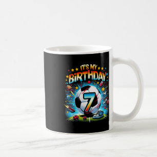 Kids It's My 7th Birthday Boys Soccer Footbyll 7 Y Coffee Mug
