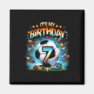 Kids It's My 7th Birthday Boys Soccer Footll 7 Yea Magnet