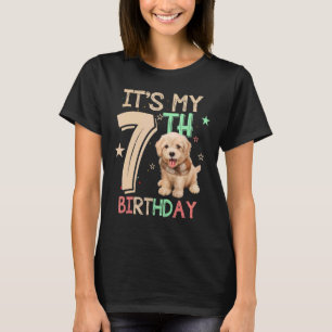 Kids It's My 7th Birthday Dog Theme 7 Years Old P T-Shirt