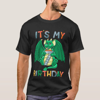 Kids It's My 7th Birthday Dragon 7 Birthday 7 Year T-Shirt